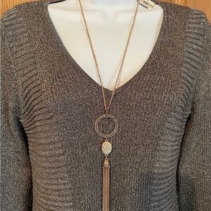 INC International Concepts Rose Gold Tassel Necklace